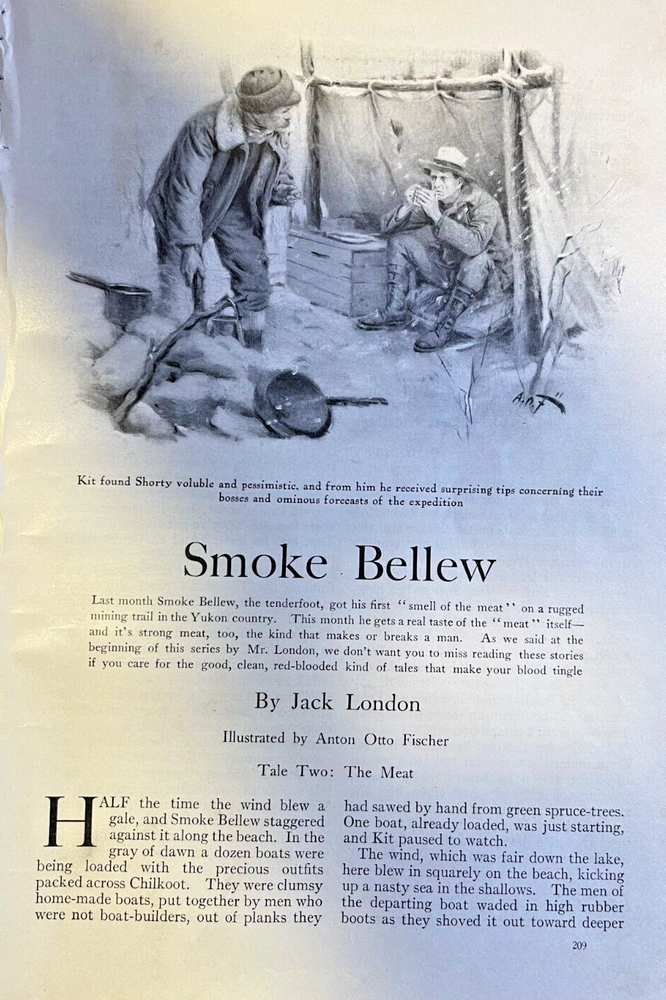 1911 Jack London's Smoke Bellew The Meat Short Story Adventure