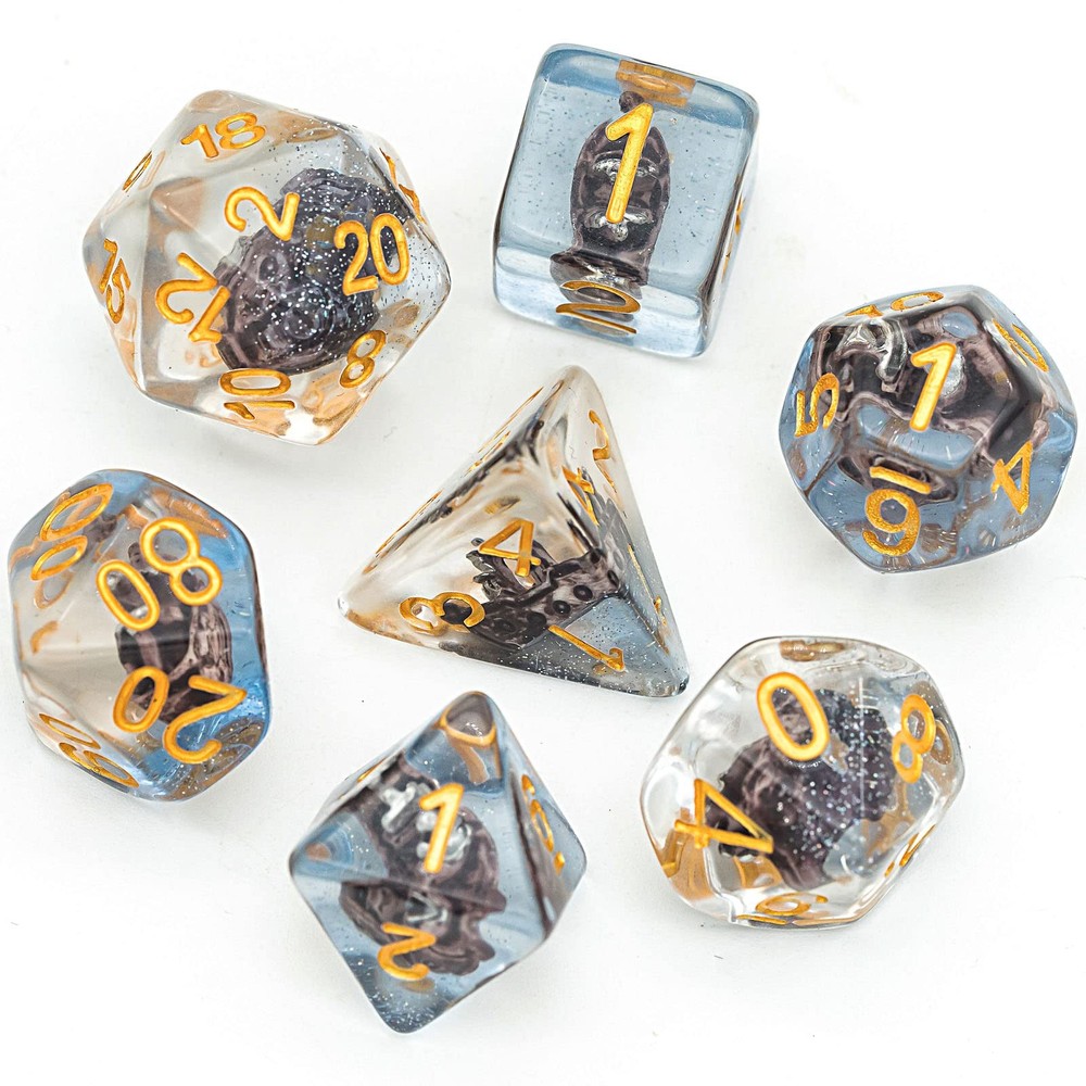 Udixi Polyhedral DND Dice Set with Sailboat Resin Design for Dungeons and Dragons