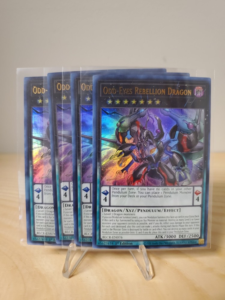 YuGiOh 4x Odd-Eyes Rebellion Dragon 1st Ed BLCR-EN076 Ultra Rare