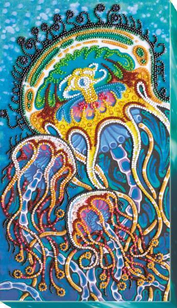 Bead embroidery kit Underwater dance needlework kit Art canvas beadwork pattern