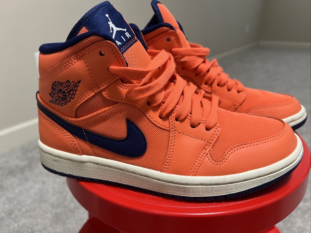 Women's Jordan 1 Mid Turf Orange Blue Void Size 6.5