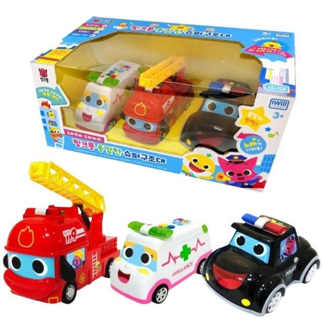 Pinkfong Super Rescue Police & Ambulance & Fire Truck Car SET / EXPRESS
