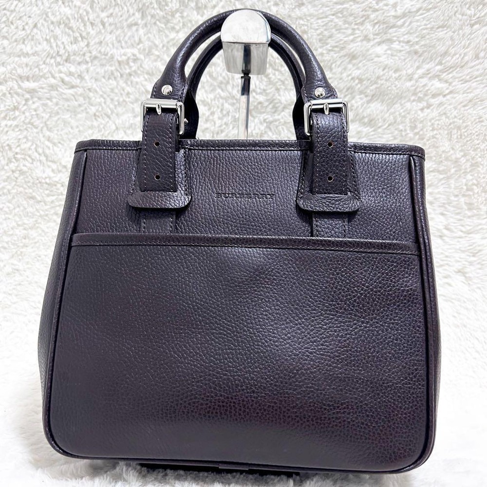 Burberry Handbag Nova Check Leather Genuine Brown