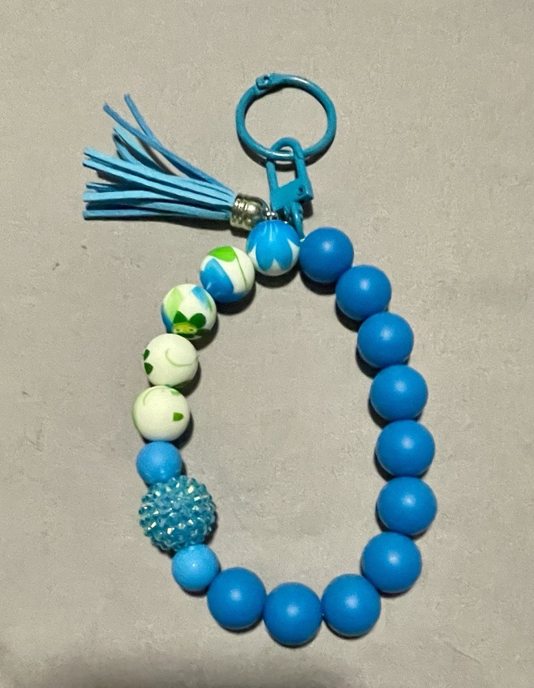 Handmade wristlet keychain sold individually