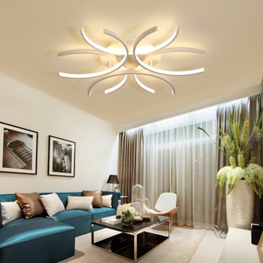 Modern LED Ceiling Light Dimmable Pendant Fixture Lamp Chandelier Living Room US