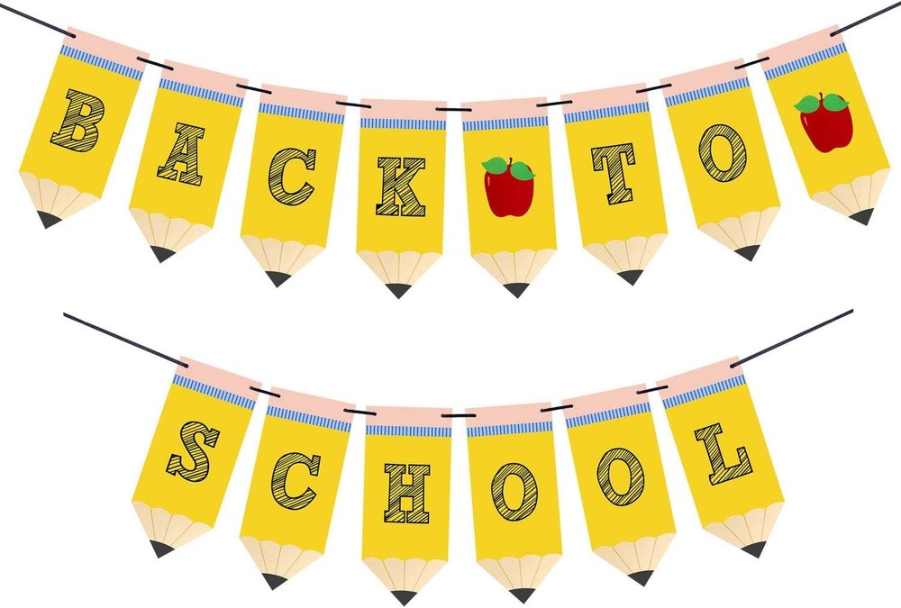 Back to School Pencil Banner for First Day Classroom Decor-image