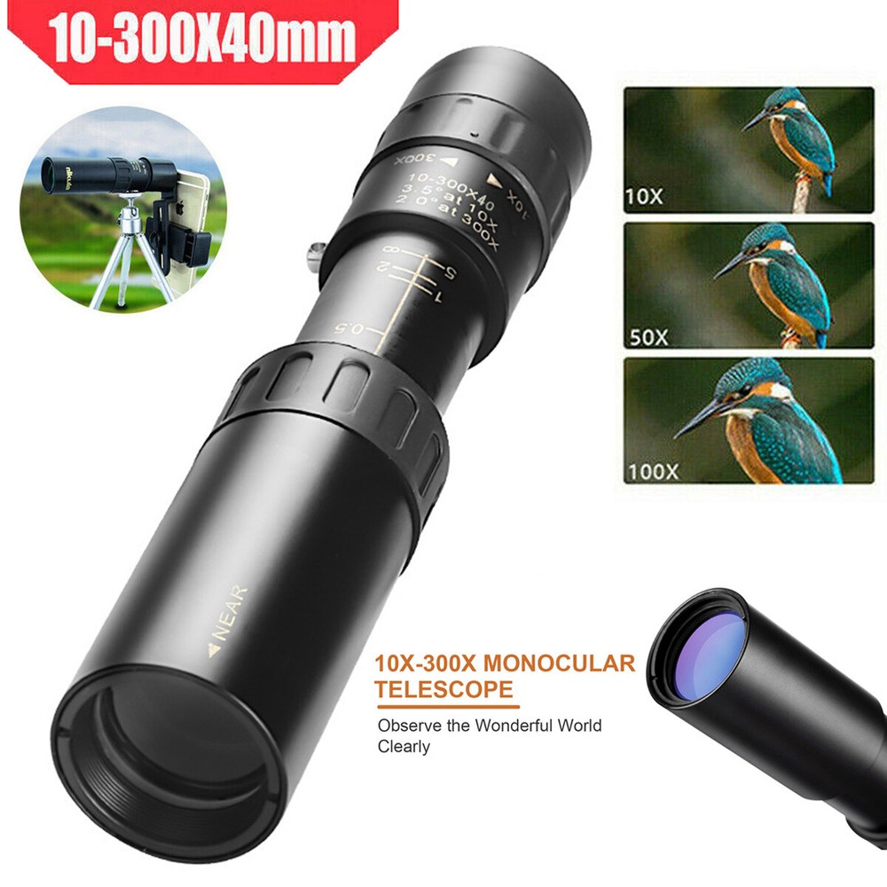 10X-300X Monocular Telescope with FMC Lens BAK4 Prism Carry Bag for Concert U0Q3
