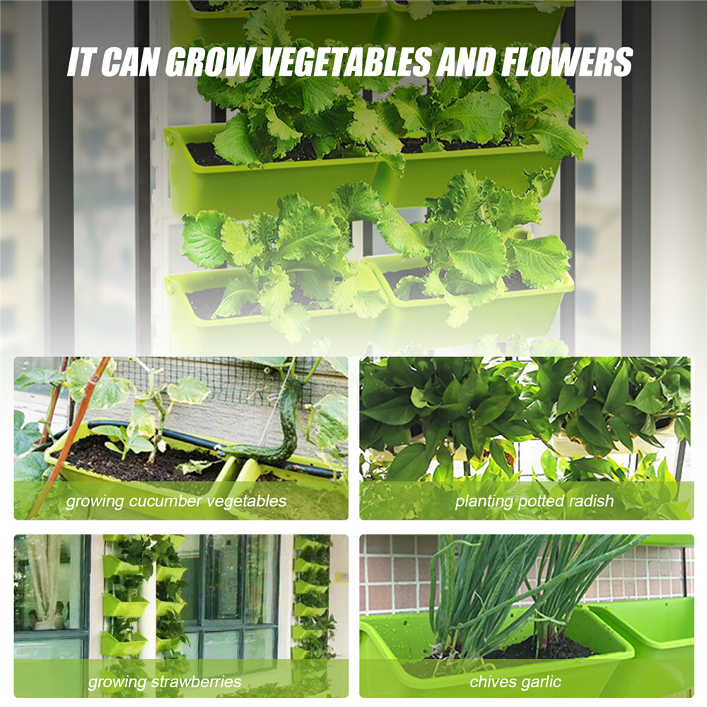 8 Pocket Wall Hanging Planting Grow Bag Vertical Planter Flower Garden Care Set