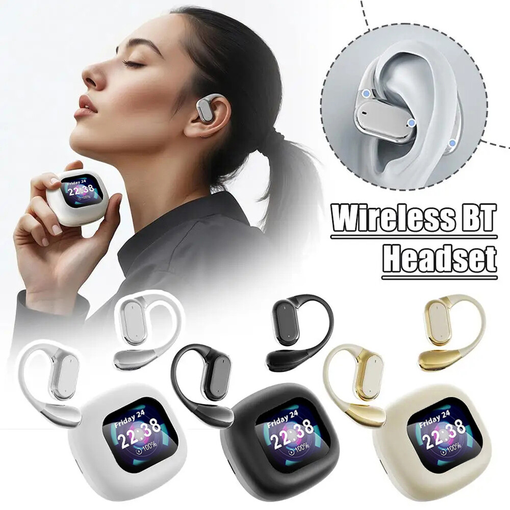 Open Ear Bluetooth 5.4 Headphones Wireless Earbuds Sport Headset Touch Screen