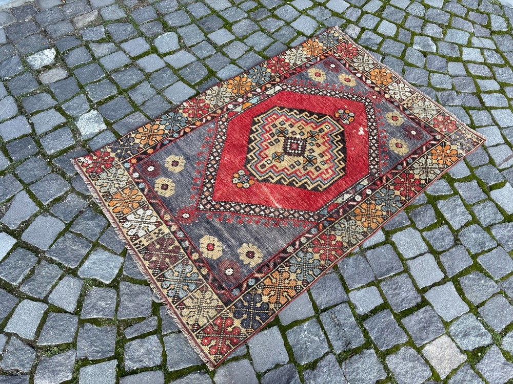 Area rug, Turkish rug, Vintage rug, Handmade rug, Wool rug Carpet | 4,3 x 6,1 ft