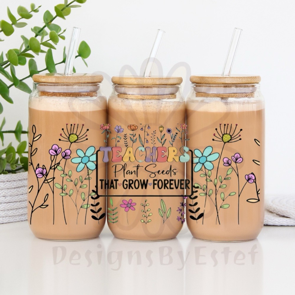 Valentines Day Gift for Teacher 16oz Insulated Sipper Glass