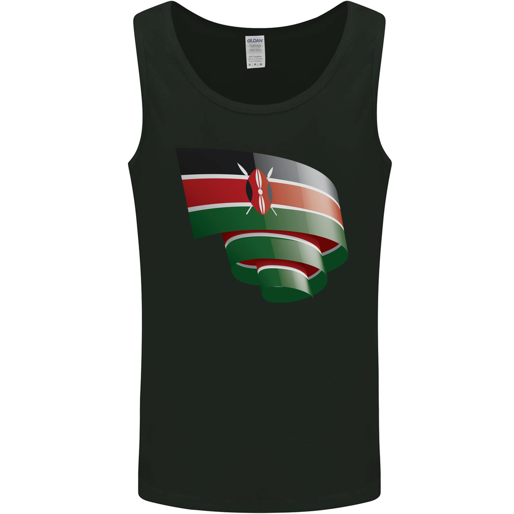 Curled Kenya Flag Kenyan Day Football Mens Vest Tank Top