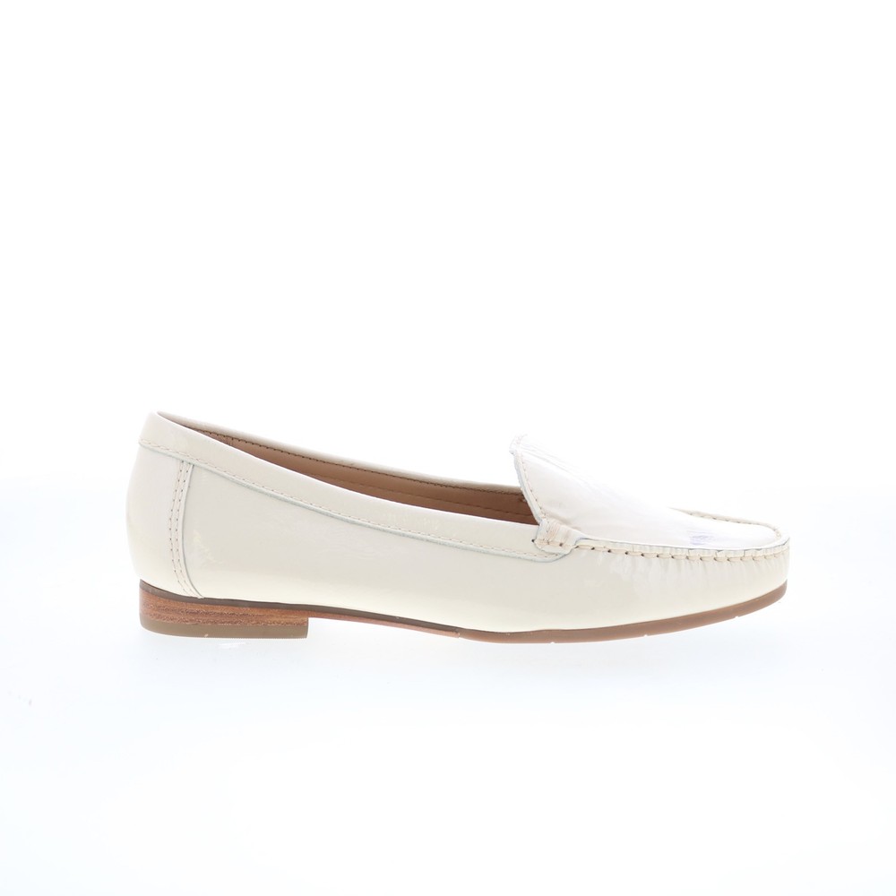 Hush Puppies Yorktese H509361 Womens Beige Leather Loafer Flats Shoes 6