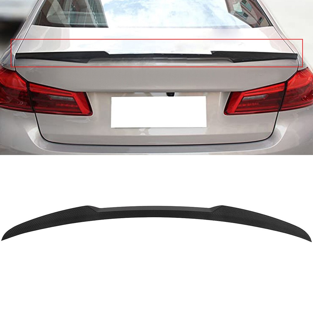 Rear Trunk Spoiler Lip Fits 2017-2023 BMW F90 M5 Real Carbon Fiber Glossy Black