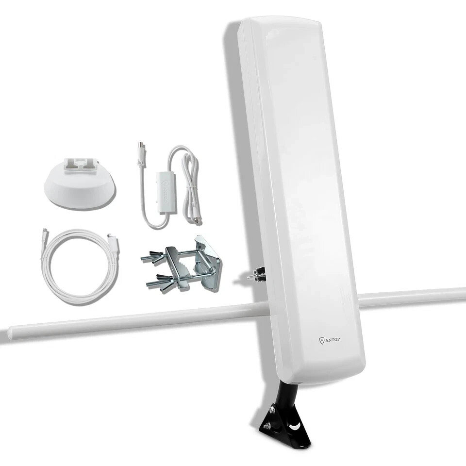 ANTOP Flat-Panel Smartpass TV Antenna with Built-in Amplifier and LTE Filter