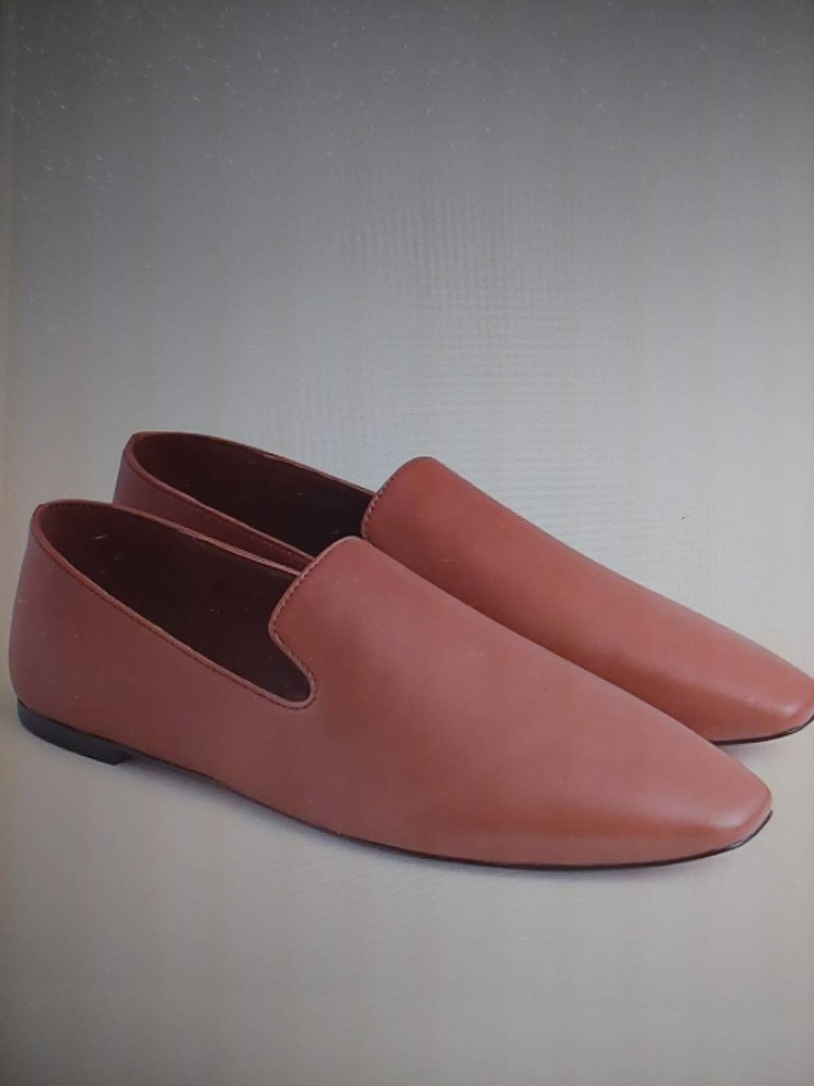 J.Crew W Bennett Unstructured Leather Loafers Pointed Toe Warm Sepia Flats Sz 8