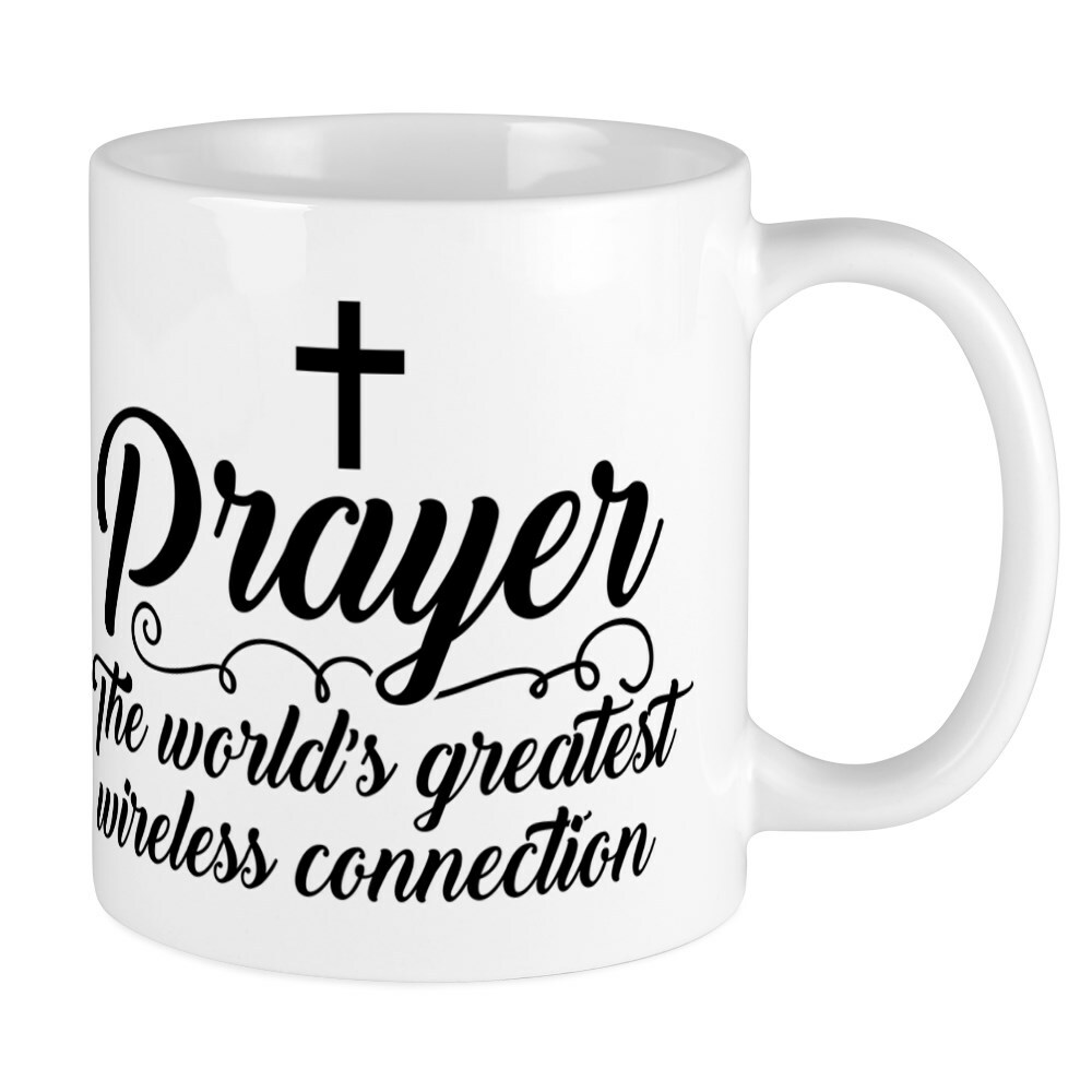 CafePress 11 oz Ceramic Prayer Mug, Inspirational Design, Perfect for Coffee or Tea, Durable & Dishwasher Safe (187177225)