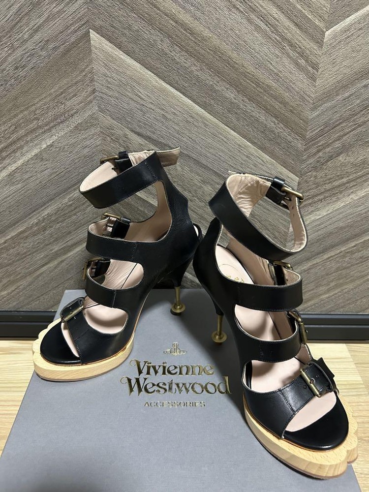 Vivienne Westwood Women 6.0US Animal Toe Triple Belt Sandals Women Designer Shoe