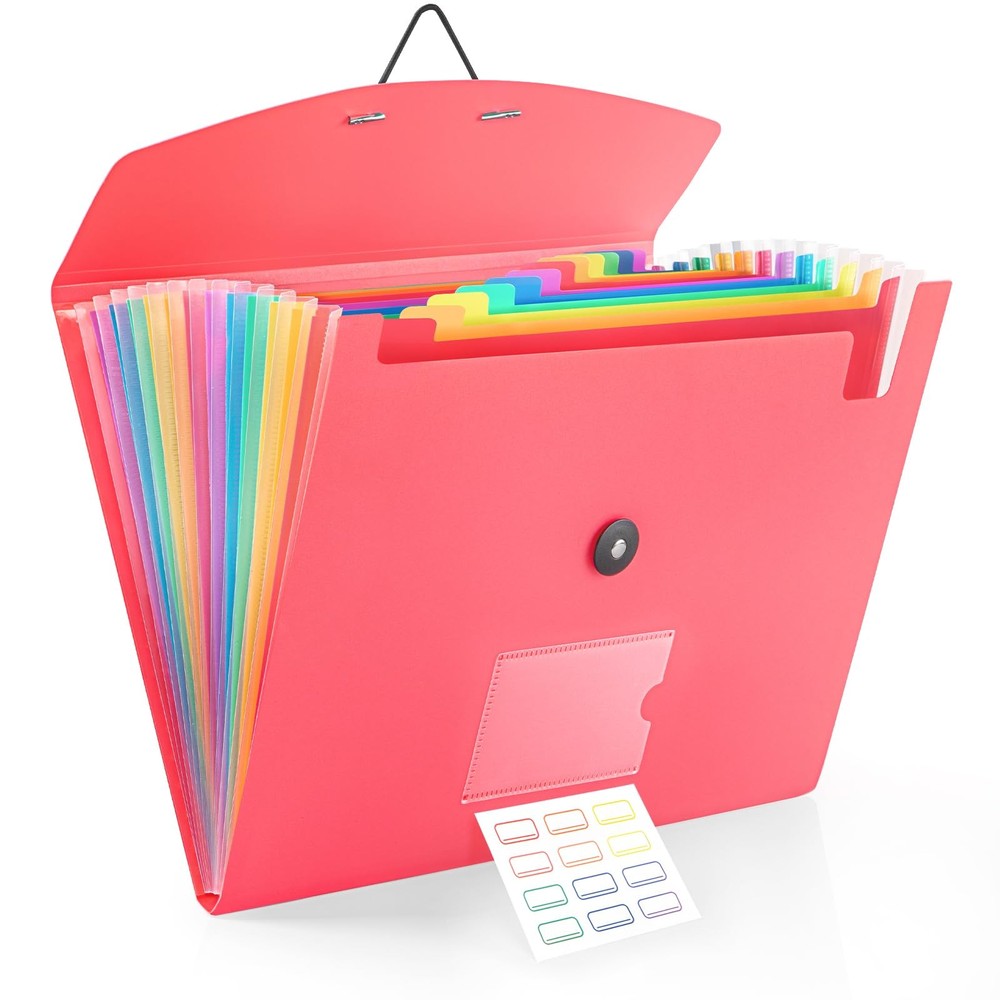 13 pocket accordion file organizer with elastic closure expanding folder for