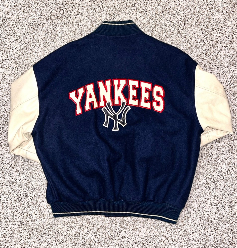 Vintage New York Yankees MLB Varsity Wool Jacket Mens Size XL