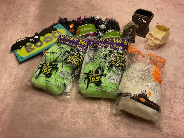 Halloween Decorations Lot - Garland, Webbing, Table Decor - Lot of 10 Items