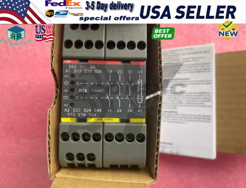 ONE NEW ABB Safety relay 2TLA010026R0200 RT6 24VAC US Free TAX