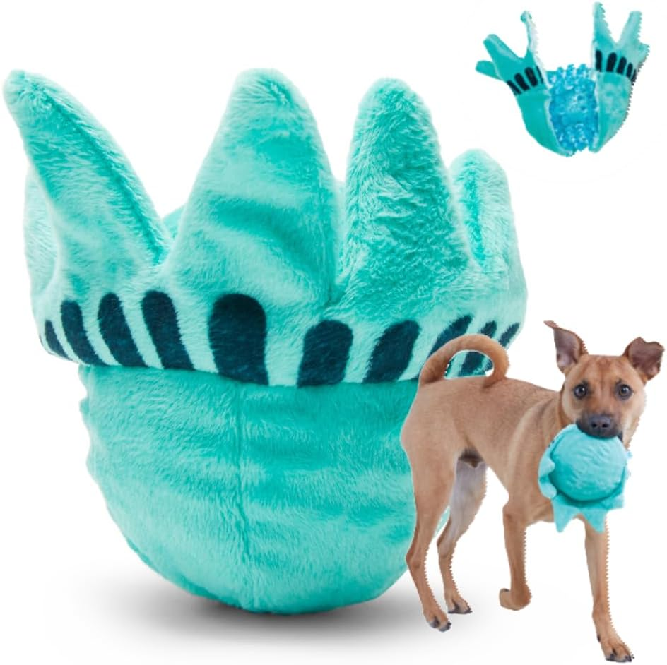 Barkbox Lady Liberty Ball 2-In-1 Dog Toy - Plush Squeaky Toy for Large Dogs | La