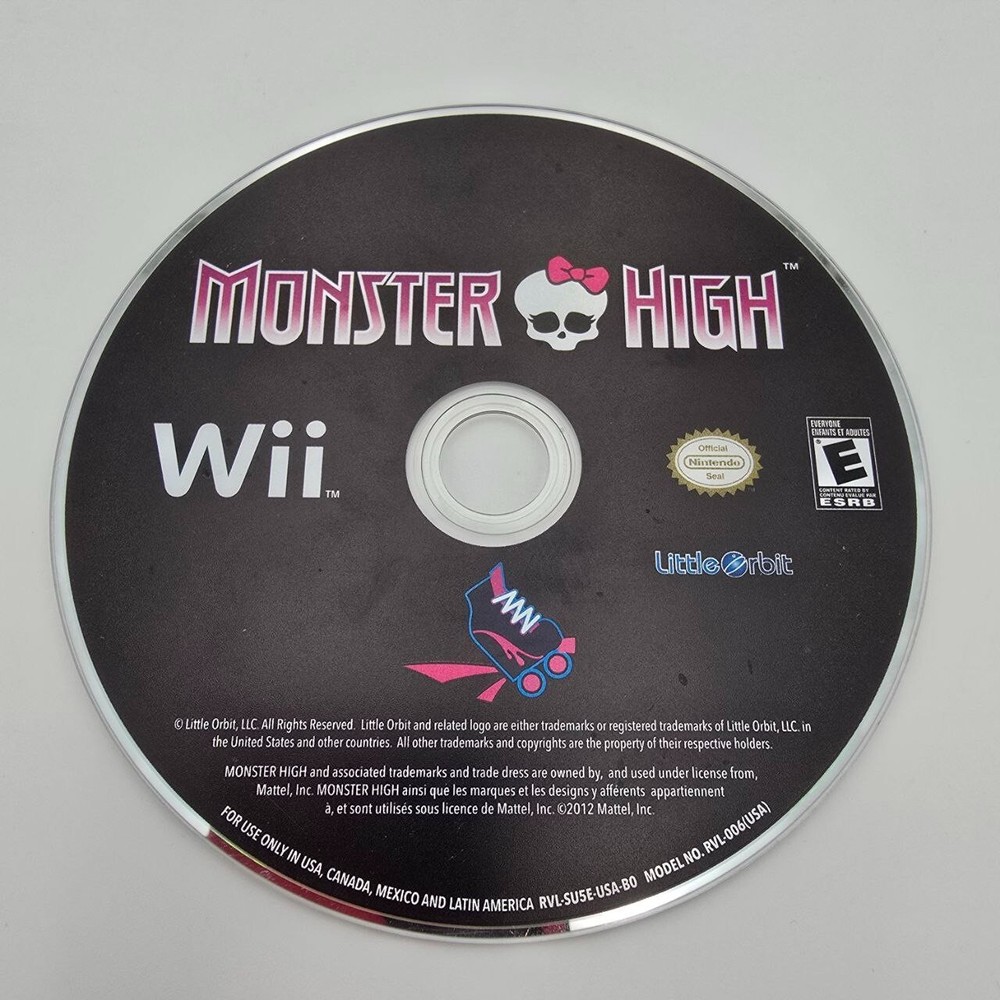 Monster High: Skultimate Roller Maze Nintendo Wii Disc Only Tested