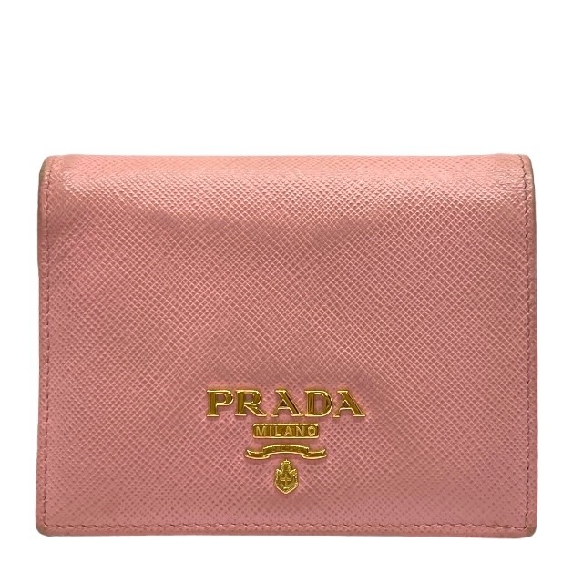 PRADA 1MV204 Bi-Fold Compact Mini Wallet in Leather