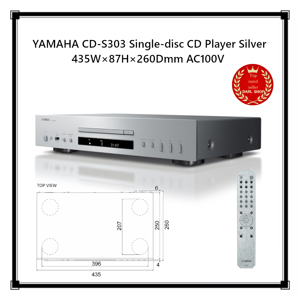 Yamaha CD-S303 Single-Disc CD Player Silver Compact Japan New 435W x 87H x 260Dmm AC100V CBP