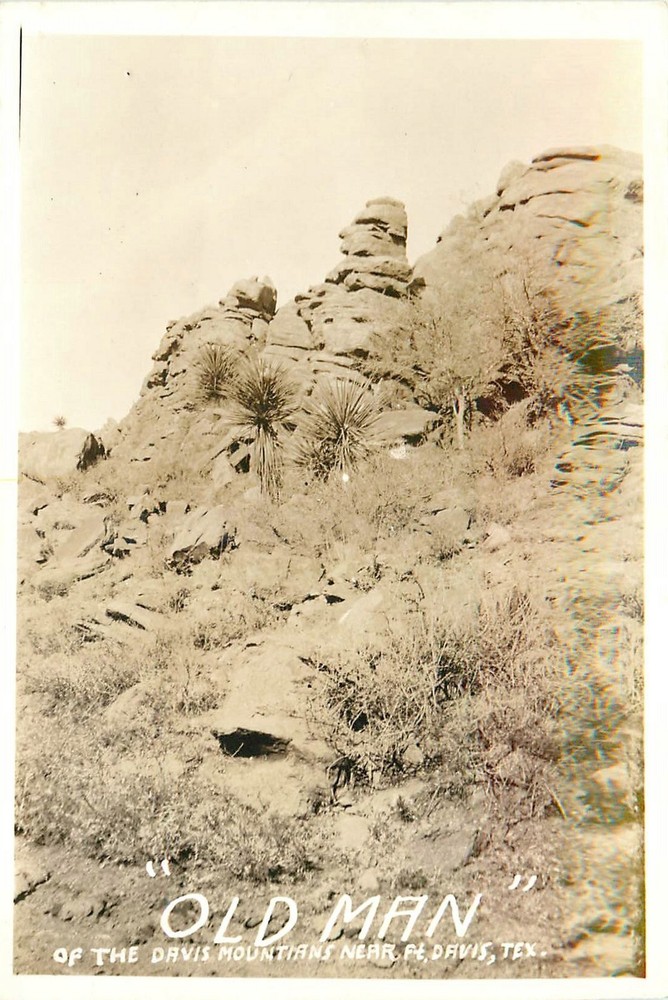 1930s Fort Davis Texas Old Man Davis Mountain RPPC Postcard 25-8875