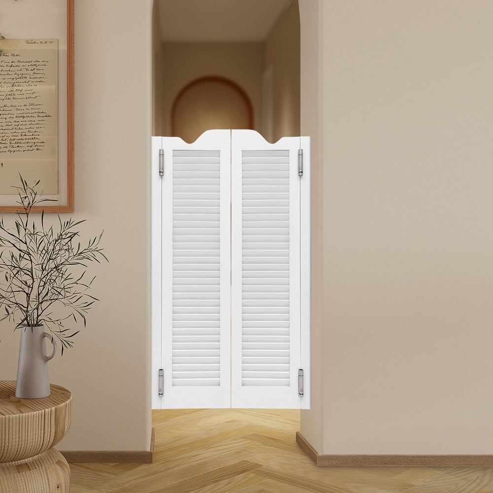 White Double-Door Countryside Garden Partition Entrance-image