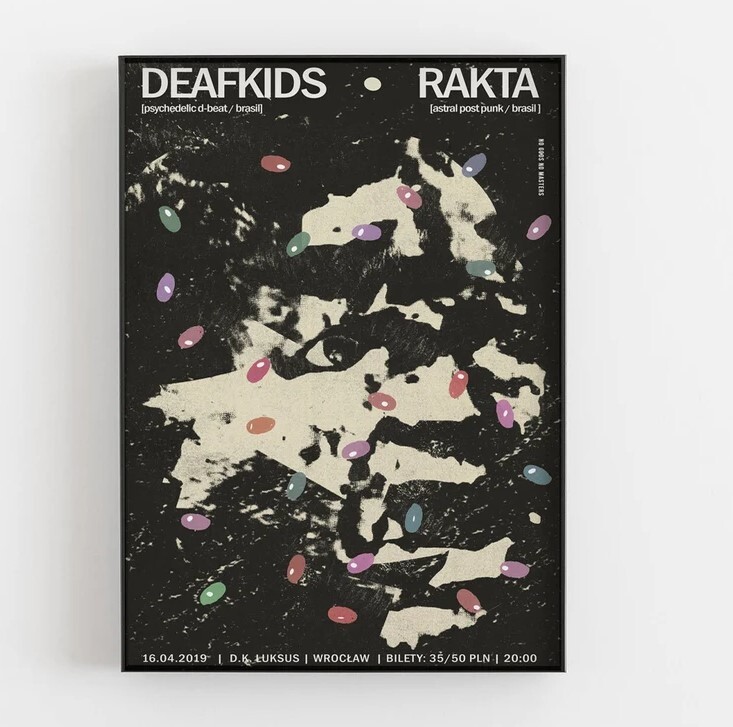 DEAFKIDS, RAKTA, original gig poster from concert, music, plakat, print