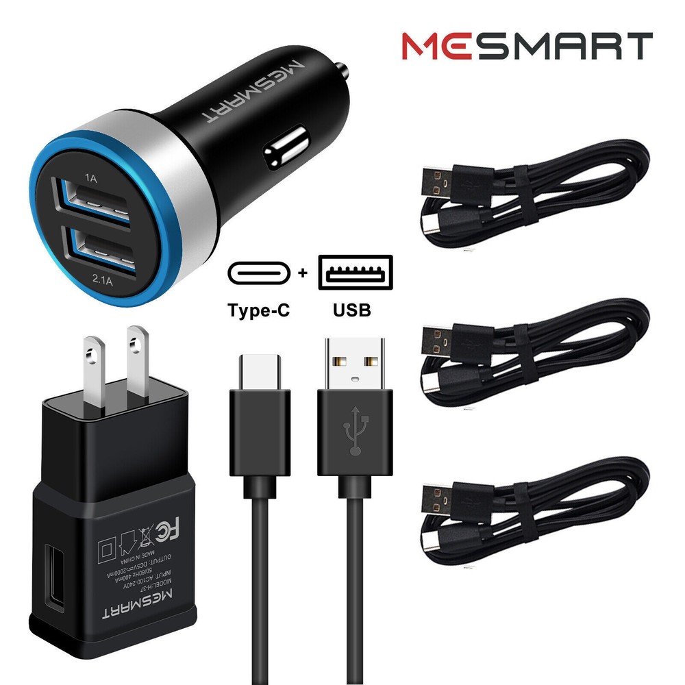 20W USB-C Fast Charger with 5FT Cable for Samsung Galaxy S24 S23 S22 S21 - Wall & Car Charger  
