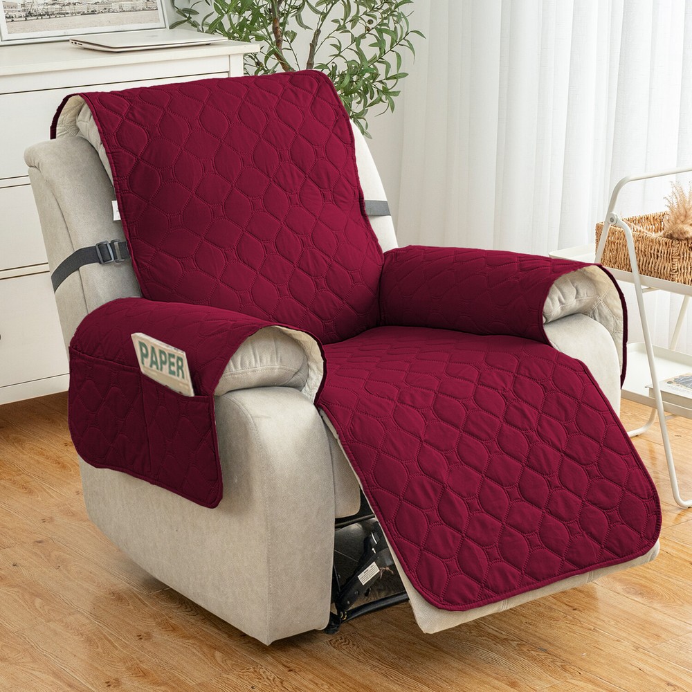100% waterproof non-slip recliner sofa cover, stretch-strap recliner pet cover,