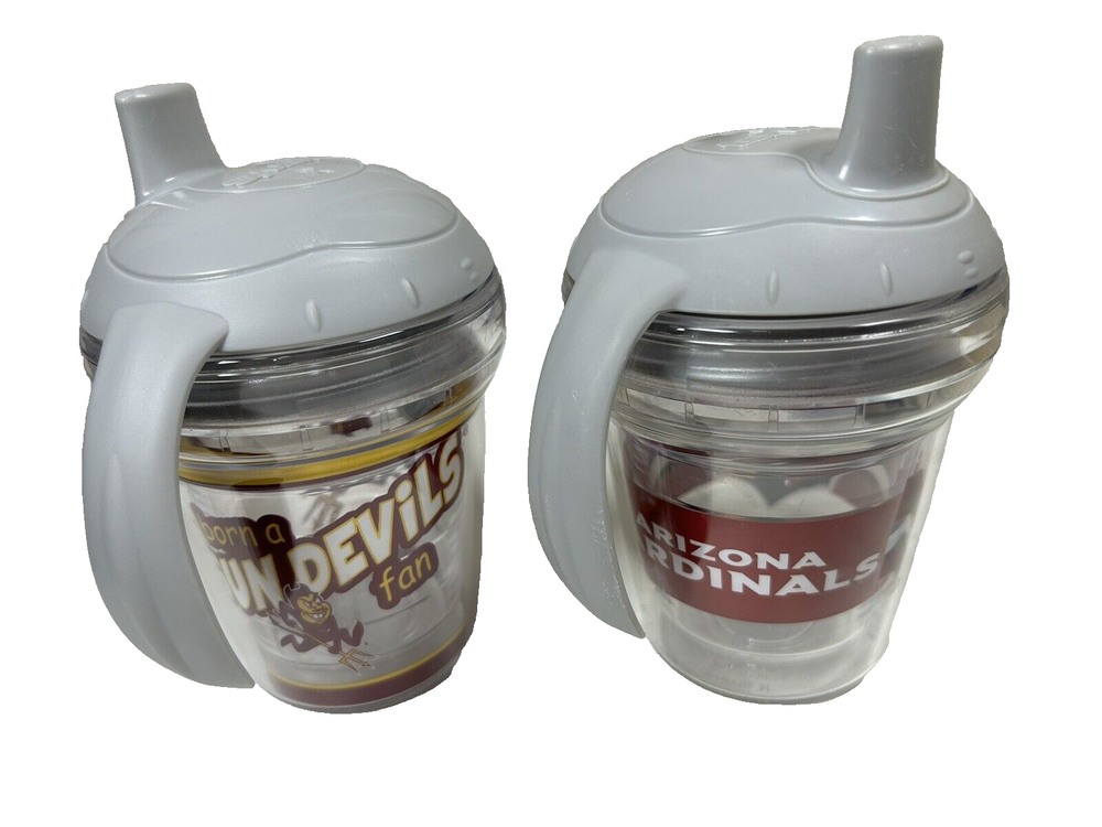 ArIzona Cardinals & Sun Devils-My First TERVIS Sippy Cup 6 oz Handles- 2 pc set