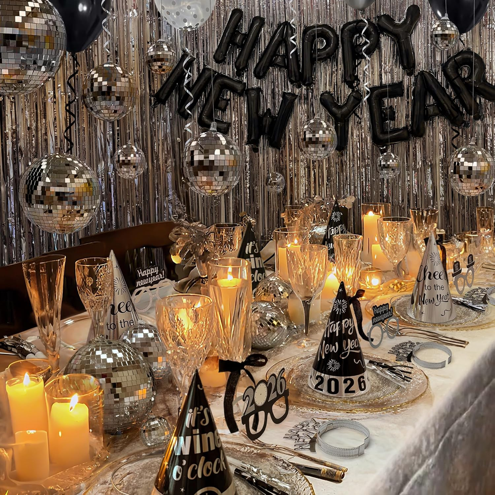 New Years Eve Party Supplies, New Years Decorations 2026, 98 Pcs Sets with Happy-image