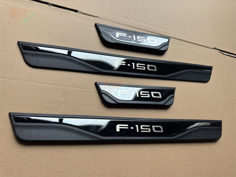 4Pcs Black Door Scuff Sill Cover Panel Step Protector for Ford F-150 Accessories