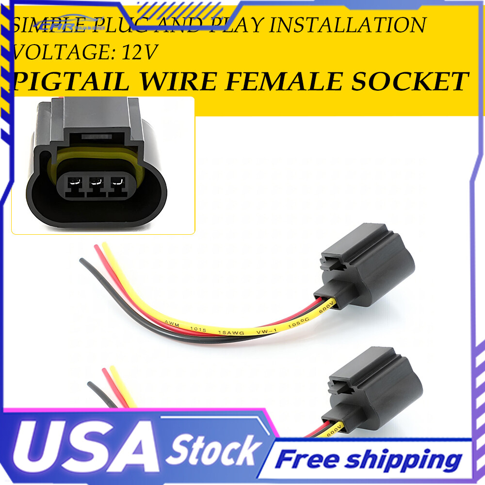For Female P 9008 2X H13 Harness Head Light Bulb Plug Repair Socket Wire Pigtail