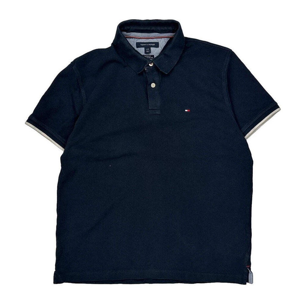 Tommy Hilfiger Polo Shirt - Large Navy Cotton
