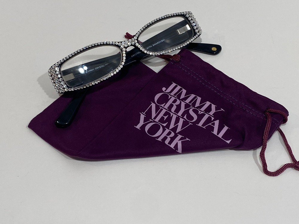 Jimmy Crystal New York black studded Farm glasses