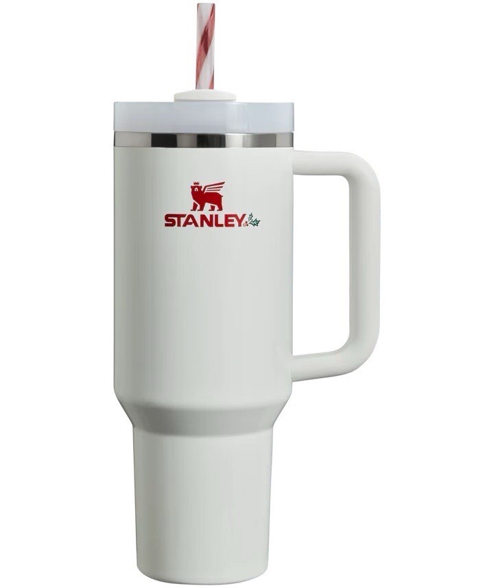 Stanley Mistletoe Twist Quencher 40oz Flowstate Candy Cane Straw Cyber Monday-image
