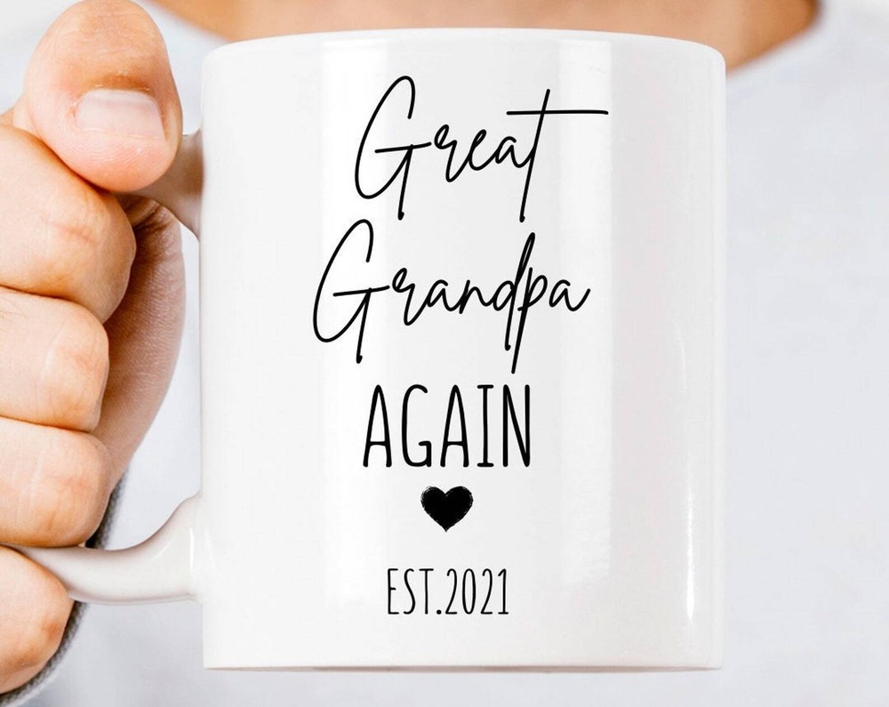 Custom Great Grandpa Again Date Mug - Unique Second Time Gift