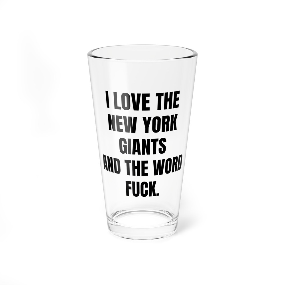 New York Giants Football Fan Beer Glass : 16 oz Pint Glass Funny Game Day Gift