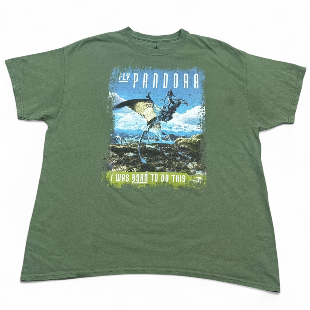 Disney Avatar Fly Pandora T Shirt Adult Size XL Green Big Logo Graphic Tee