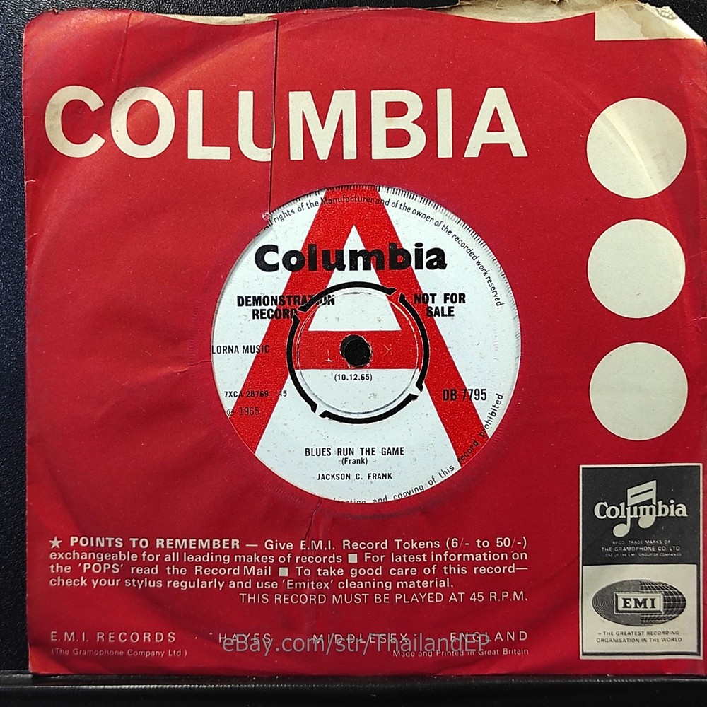 Jackson C. Frank /Blues Run The Game /Columbia /DB 7795 UK Promo 45 7