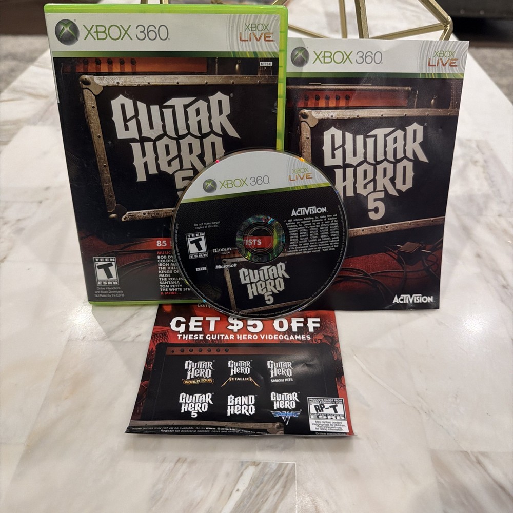 Guitar Hero 5 Microsoft Xbox 360 Video Game CIB Complete w Manual