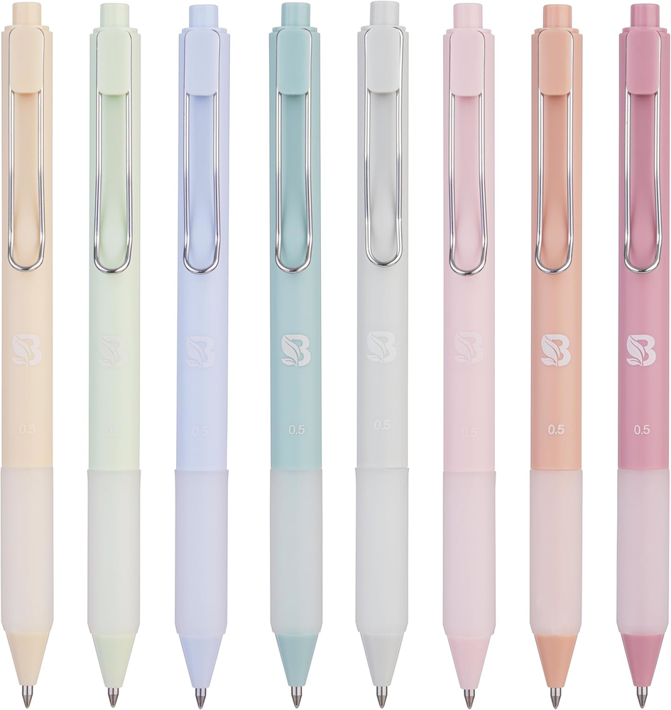 Pastel Gel Pens 8 Pack - Smooth Matte Finish for Journaling and Note Taking
