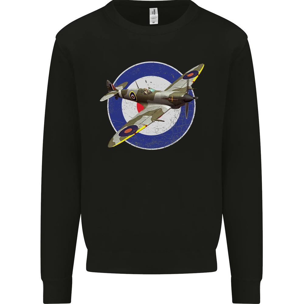 Spitfire MOD RAF WWII Fighter Plane British Mens Sweatshirt Jumper