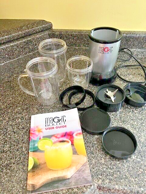 Magic Bullet Blender Base Model MB1001 with Blades Lids Cups and Guide  